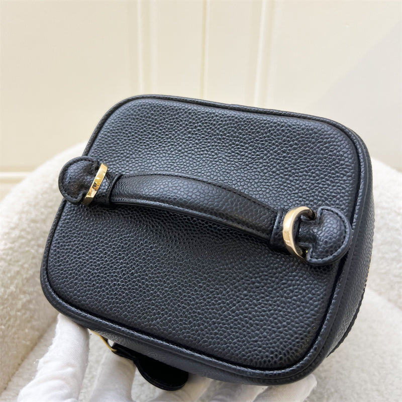 Chanel Vintage Vertical Vanity Case in Black Caviar and GHW