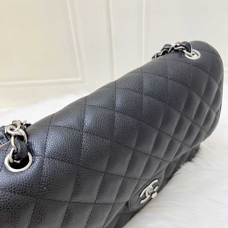 [Full Set - 2018] Chanel Jumbo Classic Flap DF in Black Caviar and SHW