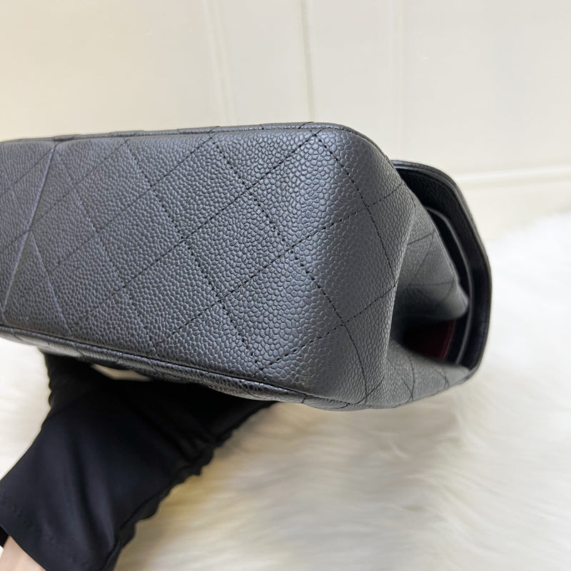 [Full Set - 2018] Chanel Jumbo Classic Flap DF in Black Caviar and SHW