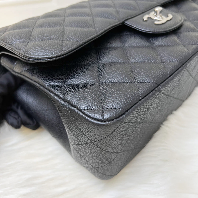 [Full Set - 2018] Chanel Jumbo Classic Flap DF in Black Caviar and SHW