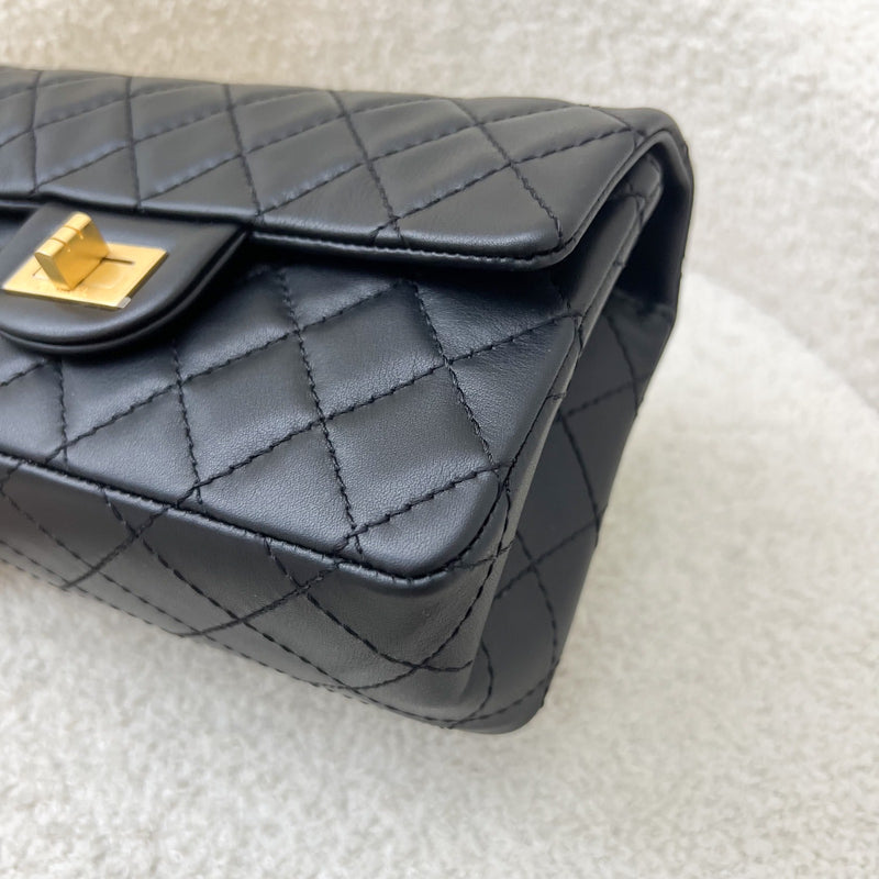 Chanel Classic 2.55 Reissue Mini Flap in Black Distressed Calfskin AGHW (Model: AS0874)