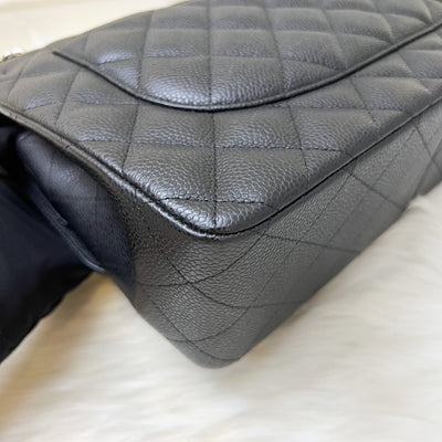 [Full Set - 2018] Chanel Jumbo Classic Flap DF in Black Caviar and SHW