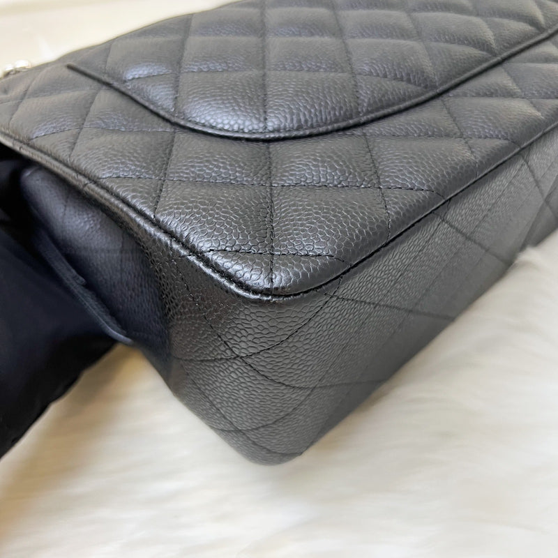 [Full Set - 2018] Chanel Jumbo Classic Flap DF in Black Caviar and SHW