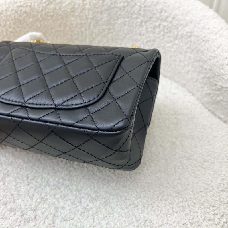 Chanel Classic 2.55 Reissue Mini Flap in Black Distressed Calfskin AGHW (Model: AS0874)