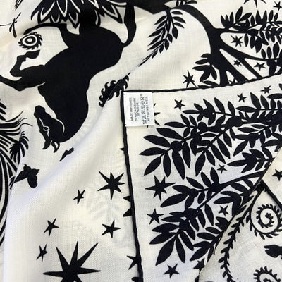 Hermes 140cm Sous Le Charme d'Orphee Scarf / Shawl in Black and White Cashmere + Silk