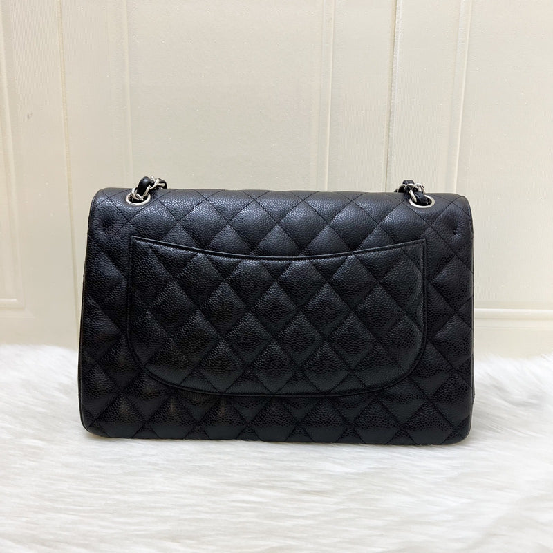 [Full Set - 2018] Chanel Jumbo Classic Flap DF in Black Caviar and SHW
