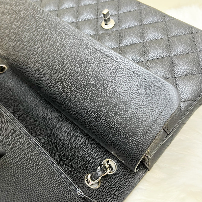 [Full Set - 2018] Chanel Jumbo Classic Flap DF in Black Caviar and SHW