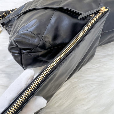 Chanel 22 Small Hobo Bag in Black Calfskin and AGHW