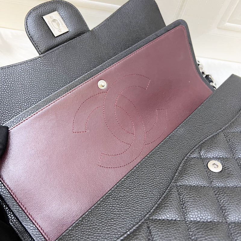 [Full Set - 2018] Chanel Jumbo Classic Flap DF in Black Caviar and SHW