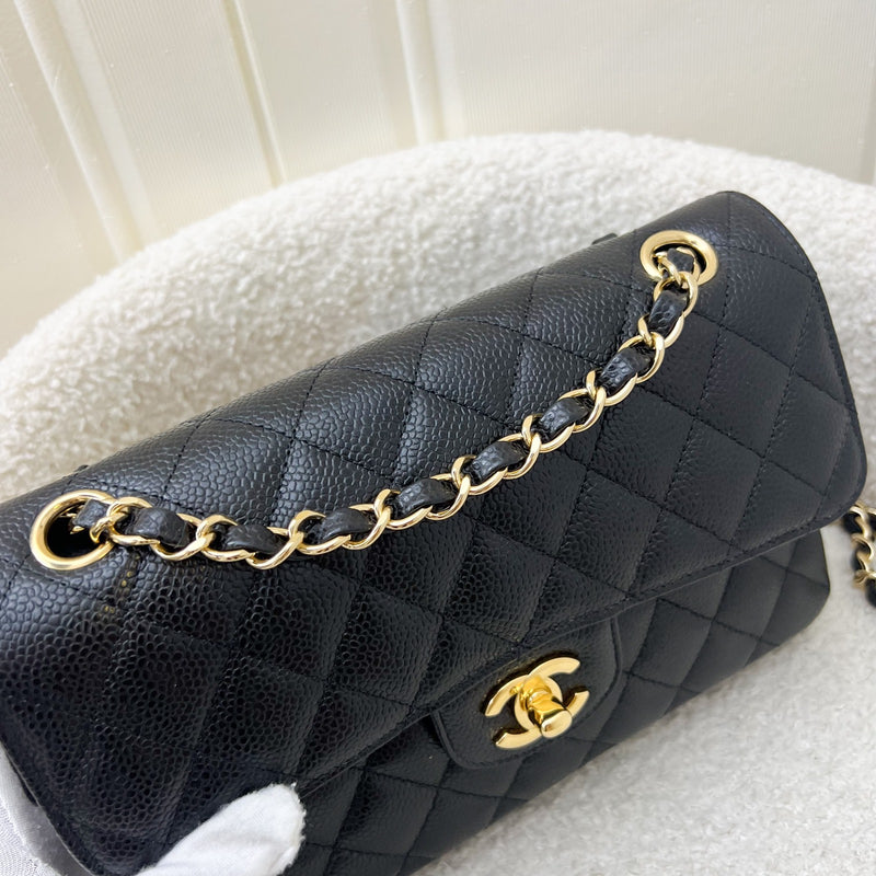 Chanel Small Classic Flap CF in Black Caviar and GHW