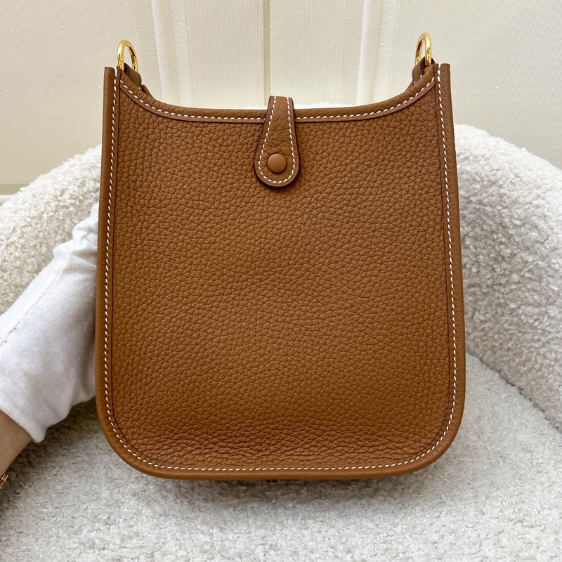 Hermes Mini Evelyne TPM in Gold Clemence Leather with Gold Strap and GHW