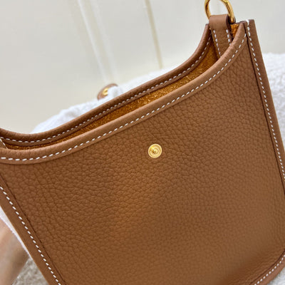 Hermes Mini Evelyne TPM in Gold Clemence Leather with Gold Strap and GHW