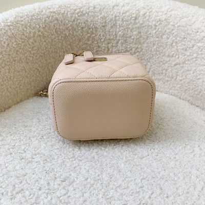 Chanel Mini Cube Vanity with Chain in 22C Beige Caviar LGHW