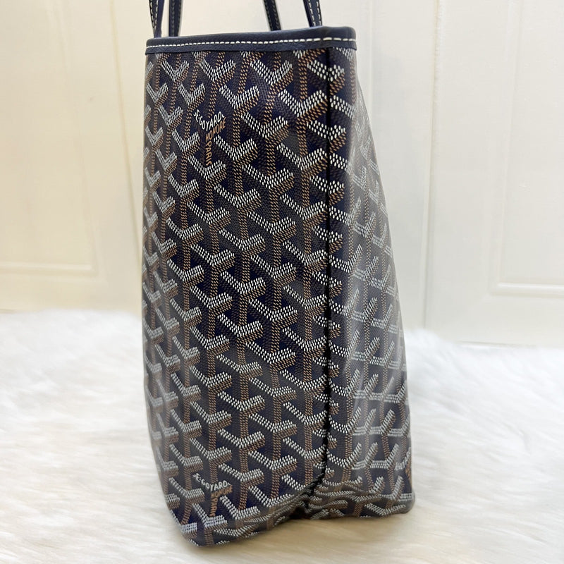 Goyard Saint Louis PM Tote in Bleu Marine Signature Goyardine Canvas