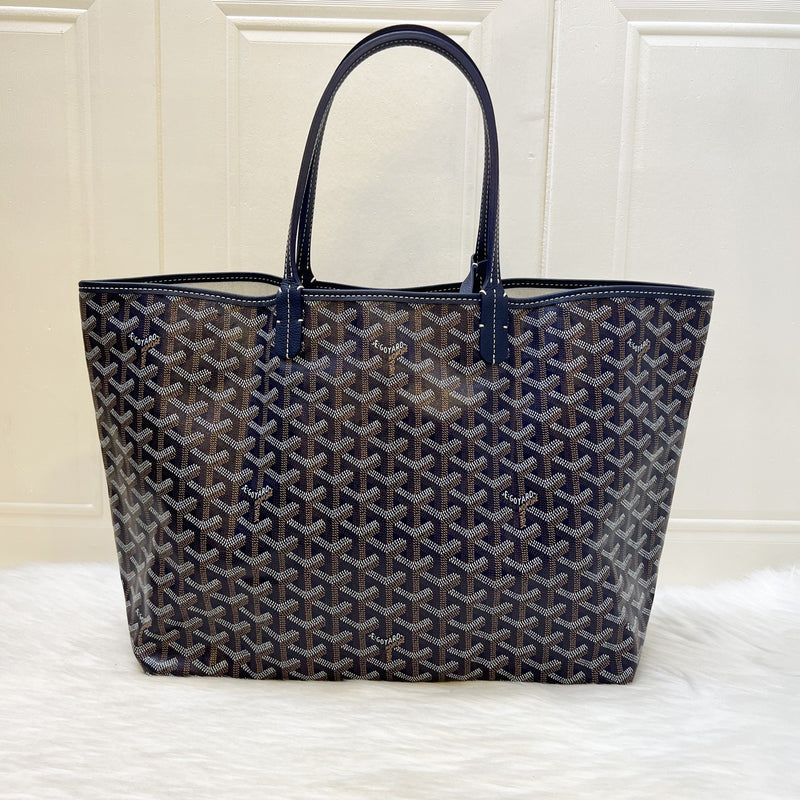 Goyard Saint Louis PM Tote in Bleu Marine Signature Goyardine Canvas
