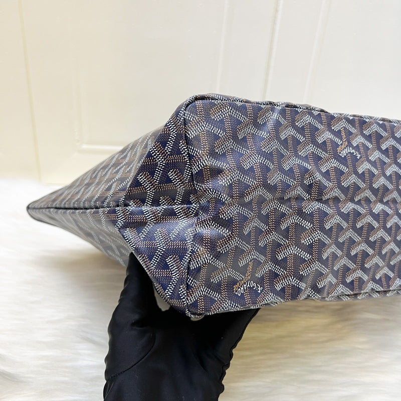 Goyard Saint Louis PM Tote in Bleu Marine Signature Goyardine Canvas