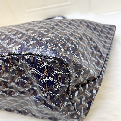 Goyard Saint Louis PM Tote in Bleu Marine Signature Goyardine Canvas