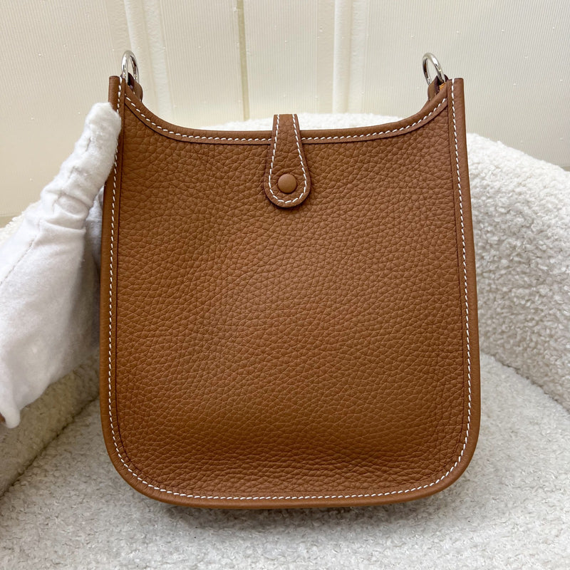 [New Short Strap] Hermes Mini Evelyne TPM in Gold Clemence Leather with Gold Strap and PHW