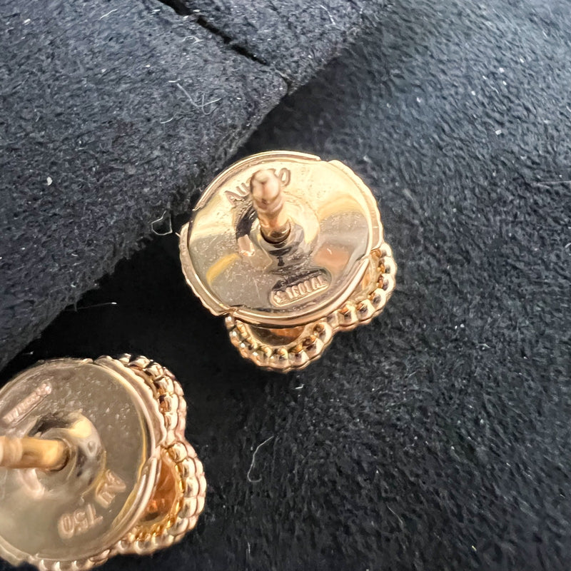 Van Cleef & Arpels VCA Sweet Alhambra Ear Studs in Hammered 18K Rose Gold (Ref: VCARO8DB00)