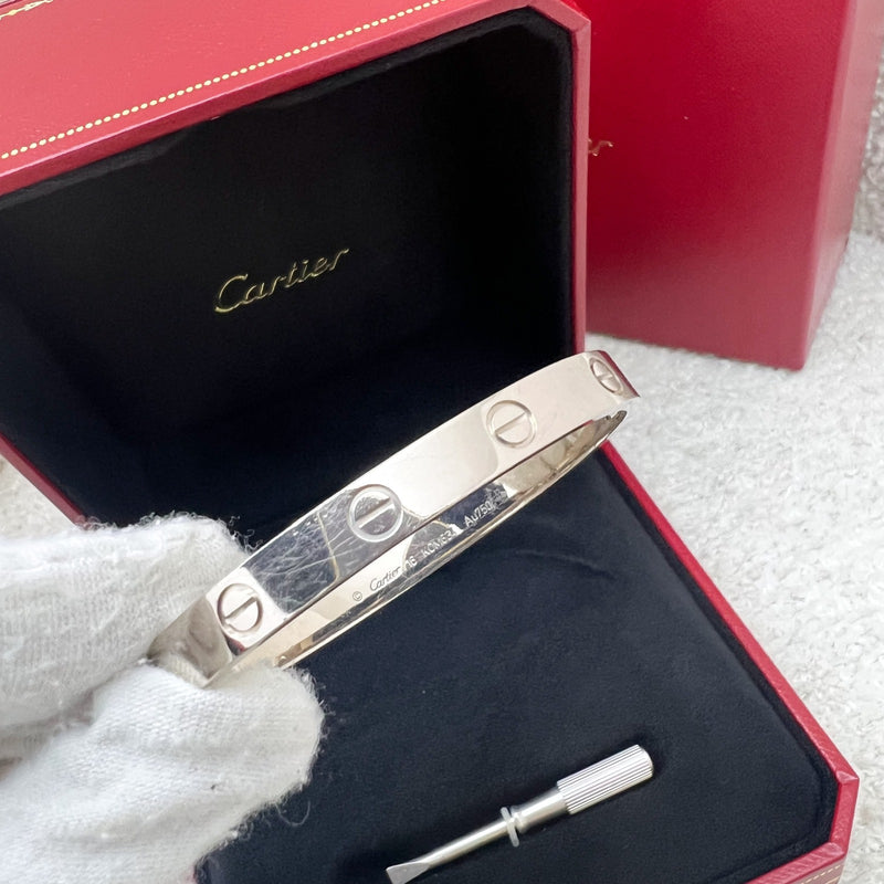 Cartier Classic Love Bracelet in 18K White Gold Size 16