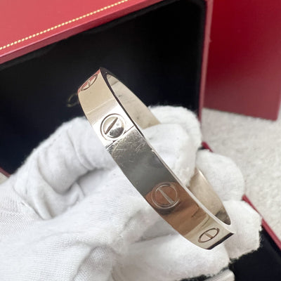 Cartier Classic Love Bracelet in 18K White Gold Size 16