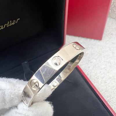 Cartier Classic Love Bracelet in 18K White Gold Size 16