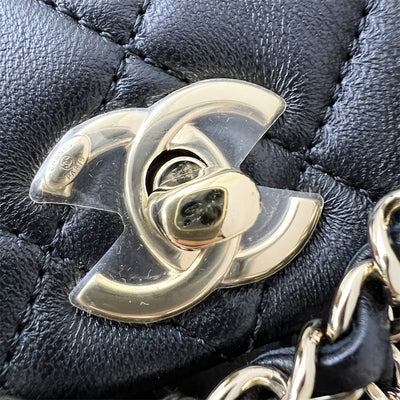 Chanel 22A Duma Mini Backpack in Black Lambskin and LGHW