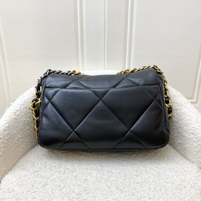 Chanel 19 Small Flap in Black Lambskin and 3-tone HW (Model: AS1160)