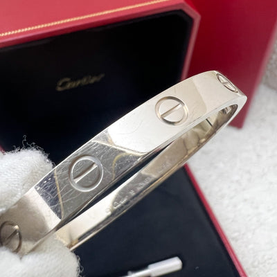 Cartier Classic Love Bracelet in 18K White Gold Size 16