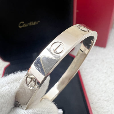 Cartier Classic Love Bracelet in 18K White Gold Size 16