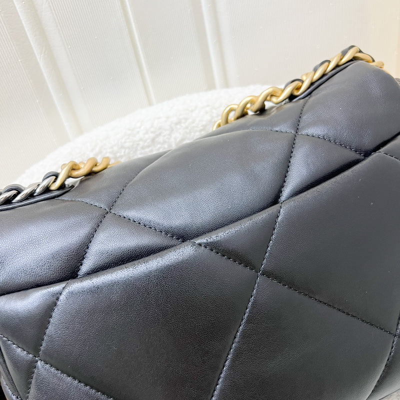 Chanel 19 Small Flap in Black Lambskin and 3-tone HW (Model: AS1160)