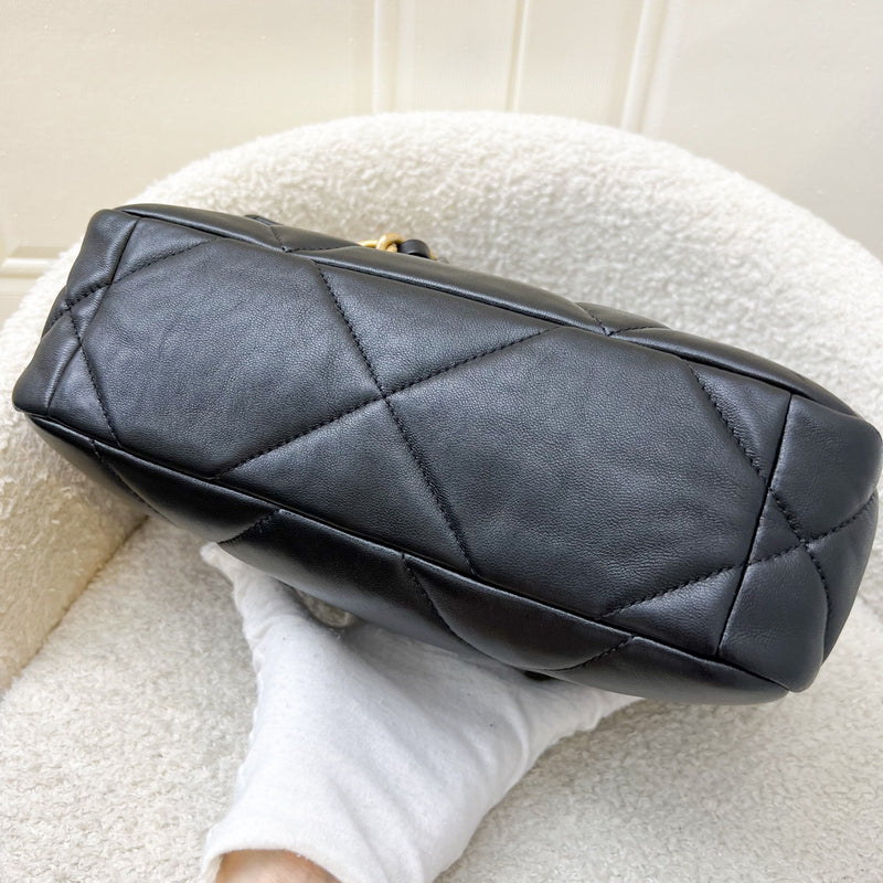 Chanel 19 Small Flap in Black Lambskin and 3-tone HW (Model: AS1160)