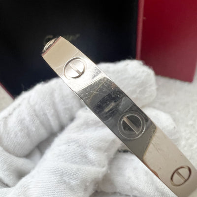Cartier Classic Love Bracelet in 18K White Gold Size 16