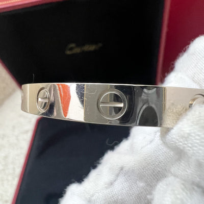 Cartier Classic Love Bracelet in 18K White Gold Size 16