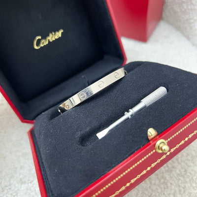 Cartier Classic Love Bracelet in 18K White Gold Size 16