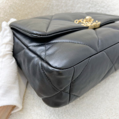 Chanel 19 Small Flap in Black Lambskin and 3-tone HW (Model: AS1160)