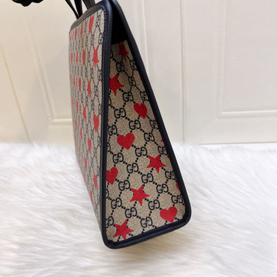 Gucci Children's Printed GG Tote Bag in Beige and Blue Supreme Canvas and GHW (Style Code: 605614)