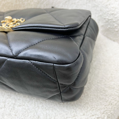 Chanel 19 Small Flap in Black Lambskin and 3-tone HW (Model: AS1160)