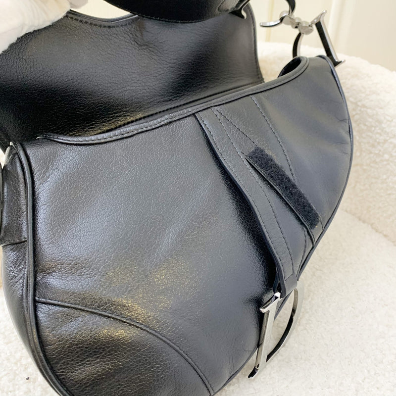 Dior Vintage Saddle Bag in Black Calfskin and SHW