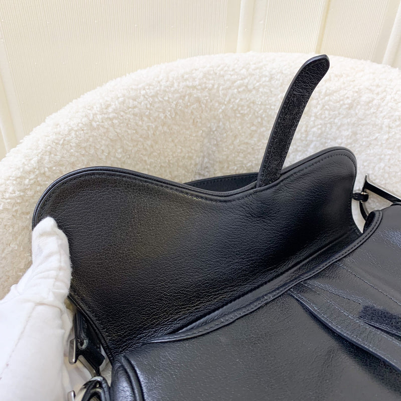 Dior Vintage Saddle Bag in Black Calfskin and SHW