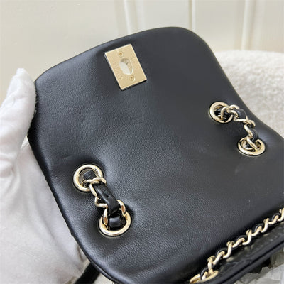 Chanel 22A Duma Mini Backpack in Black Lambskin and LGHW