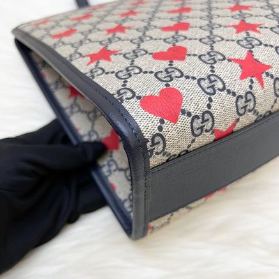 Gucci Children's Printed GG Tote Bag in Beige and Blue Supreme Canvas and GHW (Style Code: 605614)