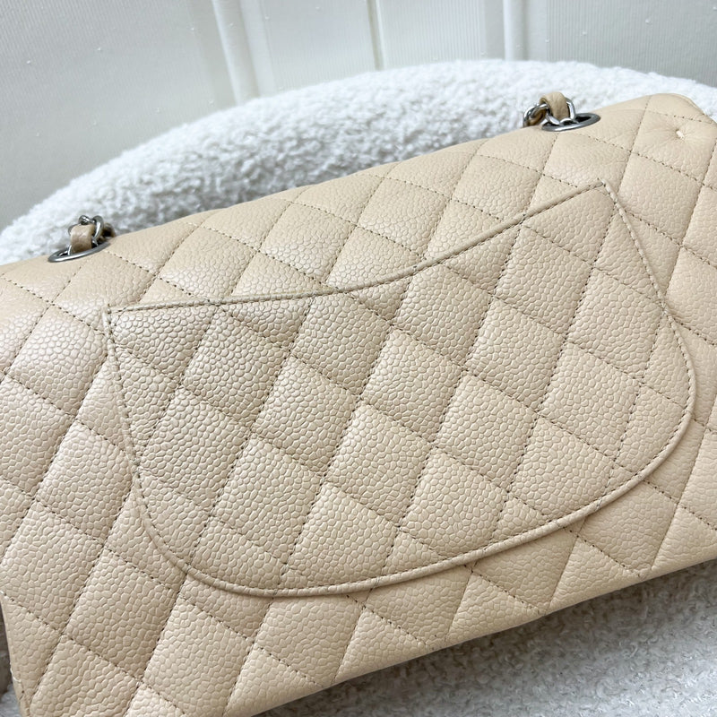 Chanel Medium Classic Flap CF in Beige Caviar and SHW