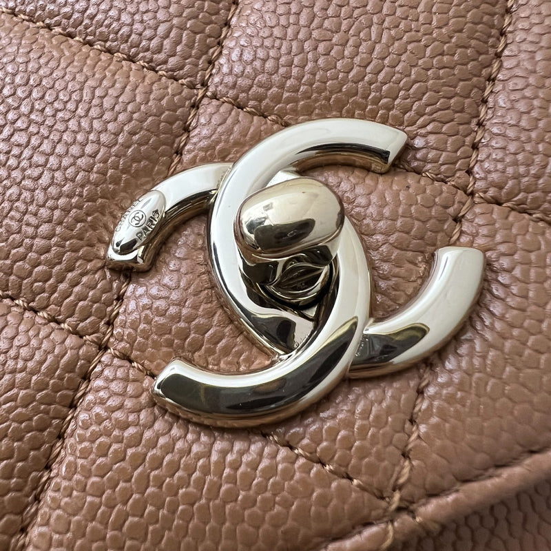 Chanel Small Business Affinity Flap in 21P Caramel Caviar and LGHW (Model: A93749)