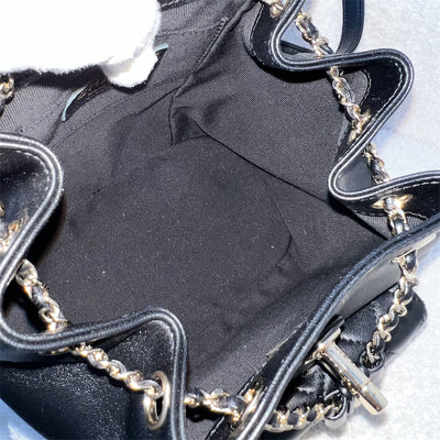 Chanel 22A Duma Mini Backpack in Black Lambskin and LGHW