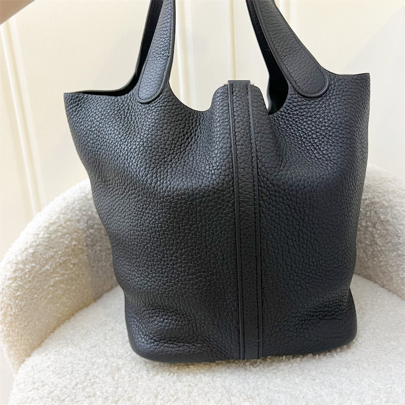 Hermes Picotin 22 in Noir Black Clemence Leather and PHW