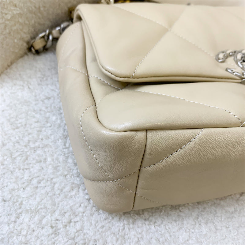 Chanel 19 Small Flap in 22C Beige Shiny Lambskin and 3-tone HW