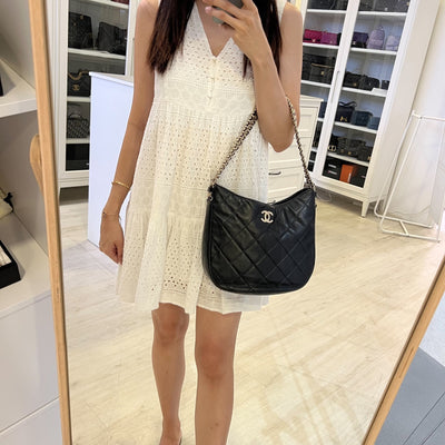 Chanel 22P Hobo Bag in Black Lambskin and LGHW (Model: AS3153)