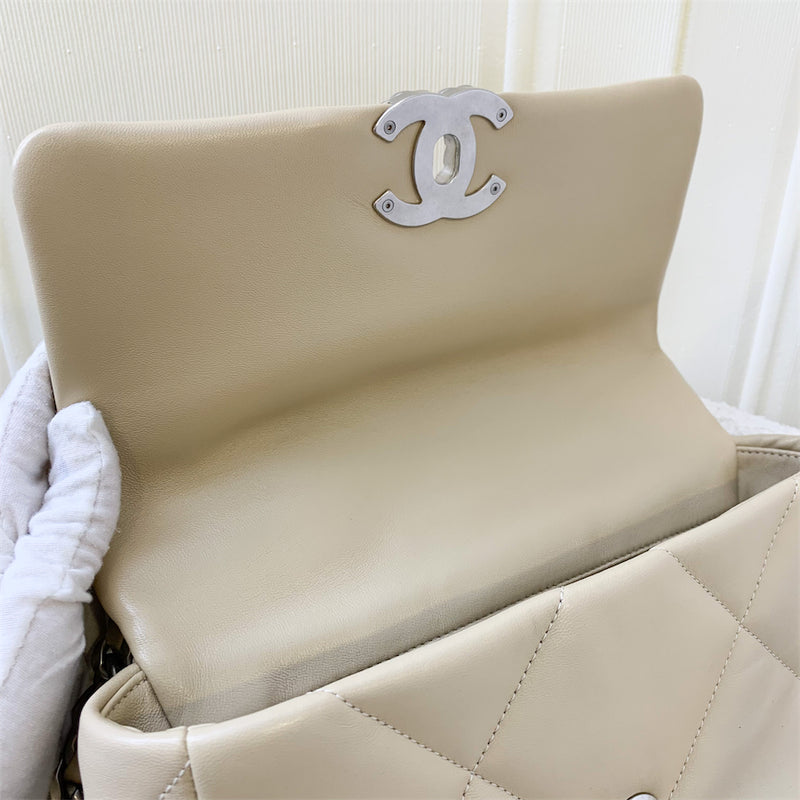 Chanel 19 Small Flap in 22C Beige Shiny Lambskin and 3-tone HW