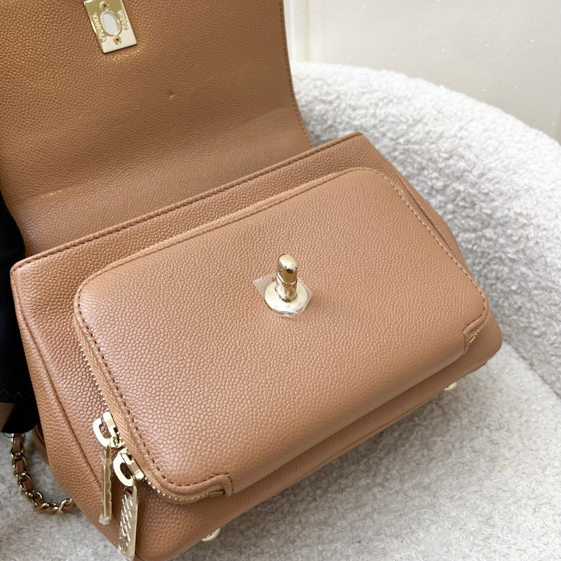 Chanel Small Business Affinity Flap in 21P Caramel Caviar and LGHW (Model: A93749)